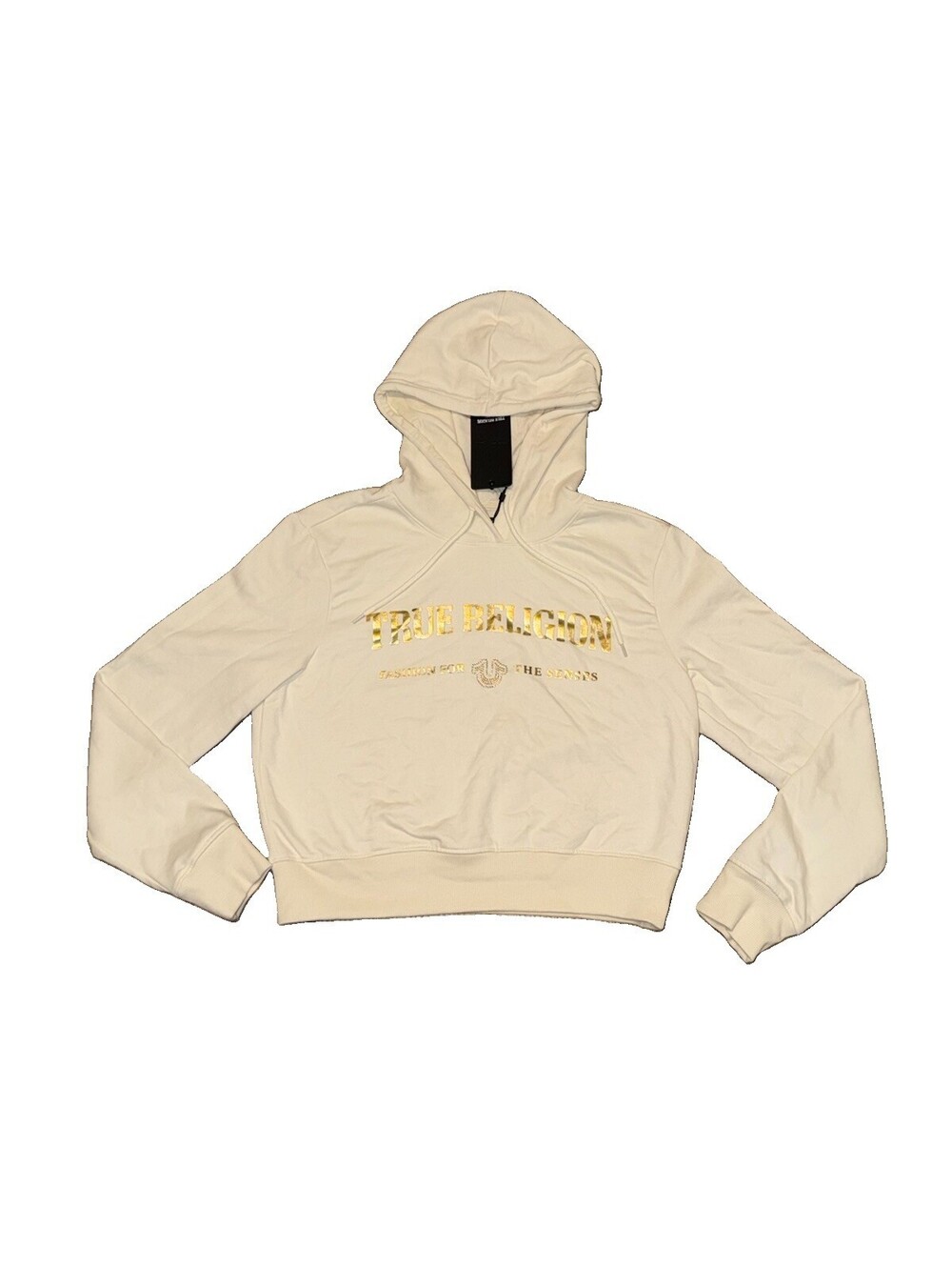 True Religion Women's Foil Arch PO Hoodie – Winter White (Size L)
